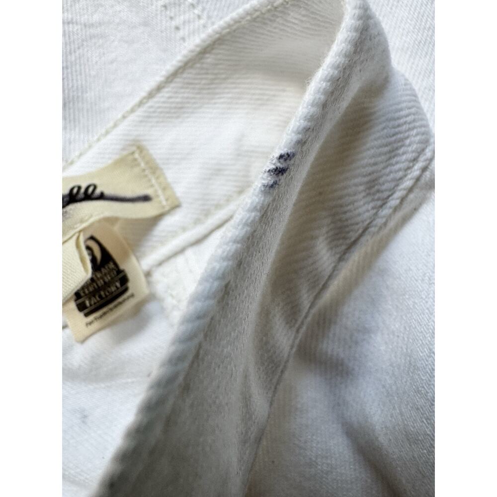 NWD Madewell Fluted Denim Midi Skirt Tile White Womens Size 23 - Picture 11 of 13